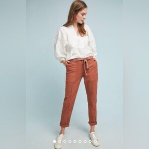Anthropologie Wanderer‎ Utility Pants Cocoa Size 32 Women's Cotton Blend Boho